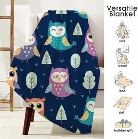 img 2 attached to 🦉 COLLA Cute Owl Throw Blanket: Soft Fluffy Plush Fleece Blanket for Girls Kids, Baby & Adults - Decorative Throw Blankets for Couch, Bed & Sofa - 50x40 Inch