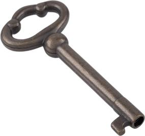 img 2 attached to 🔑 Vintage Hollow Barrel Skeleton Key, Antique Brass Plated - Ideal for Cabinet Doors, Grandfather Clocks, Dresser Drawers and Old Furniture, KY-2AB (1)