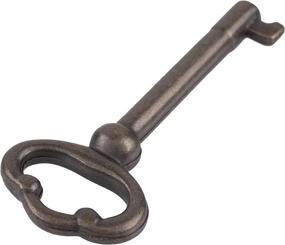 img 3 attached to 🔑 Vintage Hollow Barrel Skeleton Key, Antique Brass Plated - Ideal for Cabinet Doors, Grandfather Clocks, Dresser Drawers and Old Furniture, KY-2AB (1)