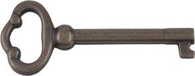 img 4 attached to 🔑 Vintage Hollow Barrel Skeleton Key, Antique Brass Plated - Ideal for Cabinet Doors, Grandfather Clocks, Dresser Drawers and Old Furniture, KY-2AB (1)