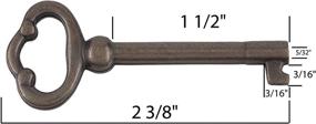 img 1 attached to 🔑 Vintage Hollow Barrel Skeleton Key, Antique Brass Plated - Ideal for Cabinet Doors, Grandfather Clocks, Dresser Drawers and Old Furniture, KY-2AB (1)