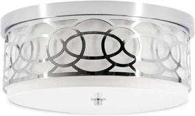 img 3 attached to 💡 Flush Mount Ceiling Light with Dimmable LED Bulbs - Modern Drum Light Fixture for Bedroom, Dining Room, Kitchen, Hallway, Foyer & Living Room - Brushed Chrome Finish