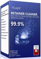 💦 retainer cleaning tablets - 120 ct, 4 month supply, mouth guard cleaner, remove stains & odor, prevent brace discoloration, mint flavor logo