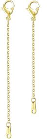 img 4 attached to 14K Gold Plated Lobster Clasped Gold Necklace Extenders