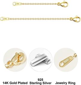 img 3 attached to 14K Gold Plated Lobster Clasped Gold Necklace Extenders