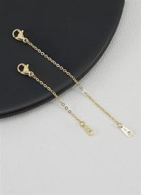 img 1 attached to 14K Gold Plated Lobster Clasped Gold Necklace Extenders