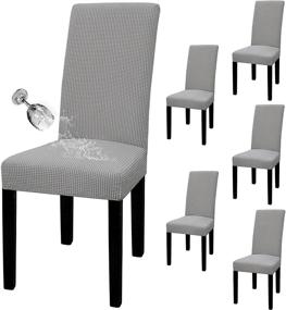 img 4 attached to 🪑 Protect Your Dining Chairs with Easy-Going 100% Waterproof Cover Set - Light Gray