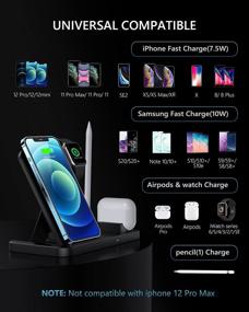 img 3 attached to 🔌 4 in 1 Fast Wireless Charging Station: Apple Watch, Airpods Pro, iPhone and Samsung Compatible"