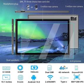 img 3 attached to 🔥 High-Performance Tablet with Keyboard: 10-inch 128GB Store, 6GB RAM + 128GB ROM, 5G WiFi, Android 10.0 Pie