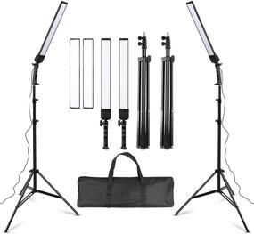 img 4 attached to 📸 Heorryn 180 LED Video Light Kit for YouTube Video Filming & Portraits w/ 2M Adjustable Light Stand Tripod - Photography Studio LED Lighting (40cm)