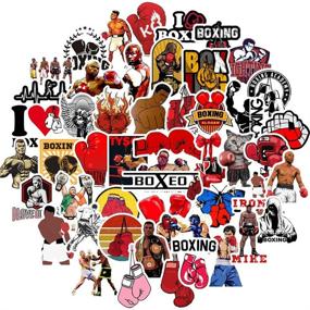 img 4 attached to 🥊 Versatile Boxing Stickers: 50 Pcs Waterproof Vinyl Decals for Water Bottles, Laptop, Bicycle, and More!