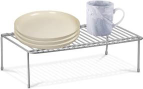 img 2 attached to 🗄️ DecorRack 2 Counter and Cabinet Shelf Racks: Ultimate Kitchen Storage Organizer for Pantry, Closet, and Freezer - Gray Color (2 Pack)