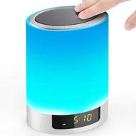 🔊 bluetooth speaker with night lights - ruoi touch sensor bedside lamp + dimmable warm light & color changing, wireless speakers with alarm clock, mp3 music player - perfect gift for kids, party, bedroom logo