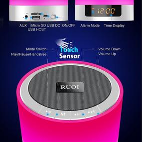 img 3 attached to 🔊 Bluetooth Speaker with Night Lights - Ruoi Touch Sensor Bedside Lamp + Dimmable Warm Light & Color Changing, Wireless Speakers with Alarm Clock, MP3 Music Player - Perfect Gift for Kids, Party, Bedroom