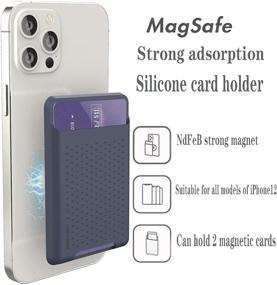 img 3 attached to Card Holder For Back Of Phone For MagSafe Magnetic Silicone Wallet Compatible With IPhone13/13Pro/13Mini/13Pro Max/12/12 Pro/ 12 Mini/ 12 Pro Max