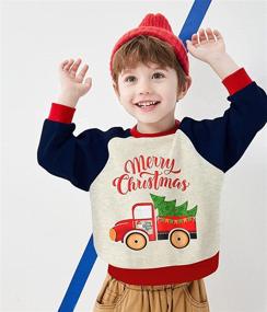 img 2 attached to 🦌 FEDPOP Reindeer Boys' Sweatshirt: Trendy Crewneck Pullover at Fashion Hoodies & Sweatshirts