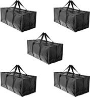 bag-that! 5 extra large moving bags with strong handles for heavy-duty storage - zippered, reusable totes for clothes, laundry, sports, garage, travel, college логотип