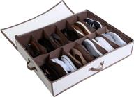 👞 smart design underbed shoe organizer storage bag - holds 12 pairs of shoes - cotton canvas with aromatic cedar - home organization (30 x 6 inch) [canvas] логотип