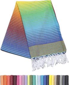 img 4 attached to 🏖️ Barcelonetta Turkish Towel - Large 40x72in, for Beach & Bath - Eco-Friendly 100% Cotton, Soft & Quick-Dry - Made in Turkey (Altruism)