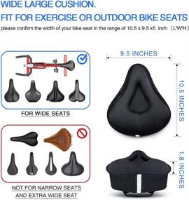 img 3 attached to 🚲 ANZOME Gel Bike Seat Cushion, Extra Soft and Wide Bicycle Seats Cover for Men and Women, Fits Exercise Bikes, Spin Bikes, Stationary Bicycles, and Indoor Cycling - Includes Waterproof Cover