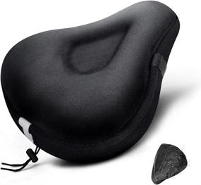 img 4 attached to 🚲 ANZOME Gel Bike Seat Cushion, Extra Soft and Wide Bicycle Seats Cover for Men and Women, Fits Exercise Bikes, Spin Bikes, Stationary Bicycles, and Indoor Cycling - Includes Waterproof Cover