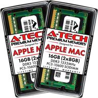 💾 16гб комплект a-tech ram для улучшения apple macbook pro (начало / конец 2011), imac (середина 2010 27 дюймов 4-ядерный, середина 2011 21.5 / 27 дюймов), mac mini (середина 2011) - ddr3 1333мгц pc3-10600 204-контактная оперативная память sodimm. логотип