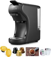 ☕ кофеварка hibrew 4 в 1 espresso dolce gusto: совместима с nespresso и dolce gusto, в комплекте помолотый кофе, итальянский насос с давлением 19 бар, 1450 вт (черная) логотип