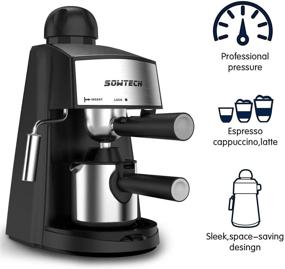 img 3 attached to ☕ 4-Cup Espresso Machine with 3.5 Bar Pressure, Cappuccino Latte Maker, Steam Milk Frother, and Stainless Steel Pot