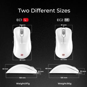 img 2 attached to 🖱️ BenQ Zowie EC1 Ergonomic Gaming Mouse: White Edition for Esports, Pro Grade Performance, Driverless, Glossy Coating, Large Size