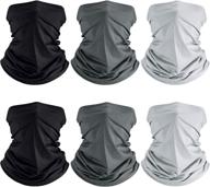 🌞 stay cool and protected: 6-piece uv protection face clothing neck gaiter scarf - sunscreen bandana (polyester) logo