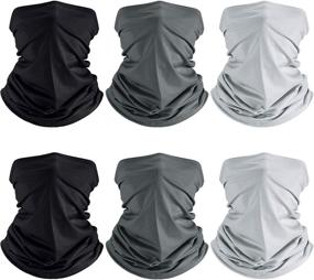 img 4 attached to 🌞 Stay Cool and Protected: 6-Piece UV Protection Face Clothing Neck Gaiter Scarf - Sunscreen Bandana (Polyester)