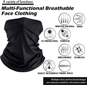 img 3 attached to 🌞 Stay Cool and Protected: 6-Piece UV Protection Face Clothing Neck Gaiter Scarf - Sunscreen Bandana (Polyester)