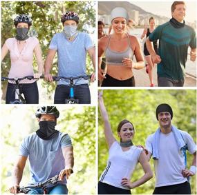 img 1 attached to 🌞 Stay Cool and Protected: 6-Piece UV Protection Face Clothing Neck Gaiter Scarf - Sunscreen Bandana (Polyester)