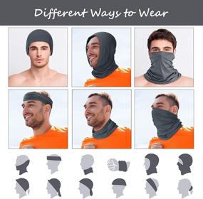 img 2 attached to 🌞 Stay Cool and Protected: 6-Piece UV Protection Face Clothing Neck Gaiter Scarf - Sunscreen Bandana (Polyester)