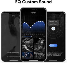 img 3 attached to 🎧 Беспроводные наушники COUMI EQ Setting: Bluetooth 5.0 с микрофоном, глубокими басами, защитой от влаги IPX7, 30 часов воспроизведения, зарядкой через USB C, сенсорным управлением - идеальны для ПК, iOS, Android, занятий спортом.