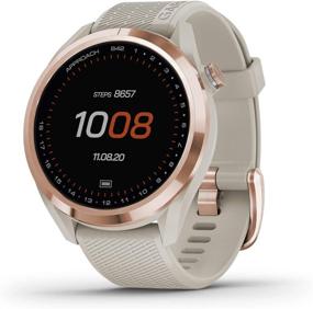 img 4 attached to ⌚ Garmin Approach S42 GPS Golf Smartwatch: Легкий смарт-часы с сенсорным дисплеем 1.2", 42 тыс. предустановленных полей, керамическая рамка розового золота, тановый силиконовый ремешок | Модель: 010-02572-12