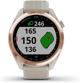 img 3 attached to ⌚ Garmin Approach S42 GPS Golf Smartwatch: Легкий смарт-часы с сенсорным дисплеем 1.2", 42 тыс. предустановленных полей, керамическая рамка розового золота, тановый силиконовый ремешок | Модель: 010-02572-12