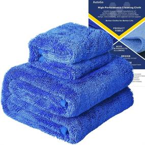 img 4 attached to 🚗 Huge-Size Car Drying Towel Pack of 2 - Microfiber Ultra-Thick Absorbent (39x27 inch, 16x16 inch)