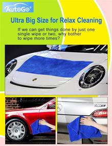 img 3 attached to 🚗 Huge-Size Car Drying Towel Pack of 2 - Microfiber Ultra-Thick Absorbent (39x27 inch, 16x16 inch)