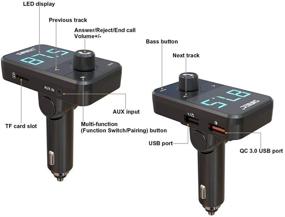 img 1 attached to 🚗 SUNITEC Bluetooth FM Transmitter 5.0: Hands-Free Car Kit with Quick Charge QC3.0 for Smartphones & Audio Players