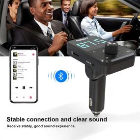 img 2 attached to 🚗 SUNITEC Bluetooth FM Transmitter 5.0: Hands-Free Car Kit with Quick Charge QC3.0 for Smartphones & Audio Players