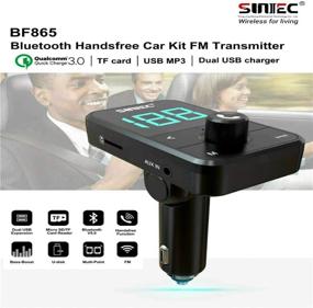 img 3 attached to 🚗 SUNITEC Bluetooth FM Transmitter 5.0: Hands-Free Car Kit with Quick Charge QC3.0 for Smartphones & Audio Players