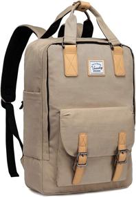 img 4 attached to Backpack VASCHY Vintage Resistant Bookbag Backpacks