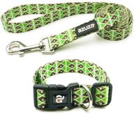 azuza dog collar and leash set - stylish patterns, adjustable nylon collar with matching leash for dogs of all sizes логотип