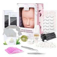 💫 lankiz eyelash extension training kit with mannequin head practice set - beginner's supplies for lash extensions, including individual lashes, glue, tweezers, and training lashes logo