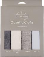 🧽 kaf home pantry microfiber cleaning cloth set - 4 pack, 15 x 18 inch - includes utility, stainless steel, glass, and wood cloths logo