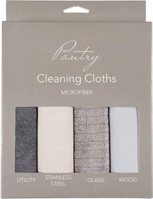 img 4 attached to 🧽 KAF Home Pantry Microfiber Cleaning Cloth Set - 4 Pack, 15 x 18 Inch - Includes Utility, Stainless Steel, Glass, and Wood Cloths