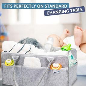 img 1 attached to 🦈 Upgrade your Nursery Storage: Large Shark Baby Diaper Caddy - Convenient Organizer for Diapers, Wipes, and More with Zipper Pocket