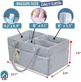 img 2 attached to 🦈 Upgrade your Nursery Storage: Large Shark Baby Diaper Caddy - Convenient Organizer for Diapers, Wipes, and More with Zipper Pocket