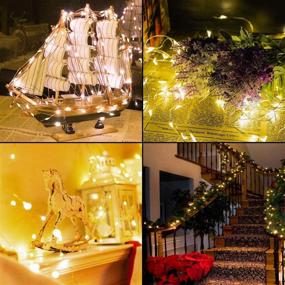 img 2 attached to 33ft Copper Wire Fairy Lights - Dimmable 100 LED String Lights with Remote Control for Bedroom, Christmas Tree, Home, Party, Wedding Decorations - Warm White